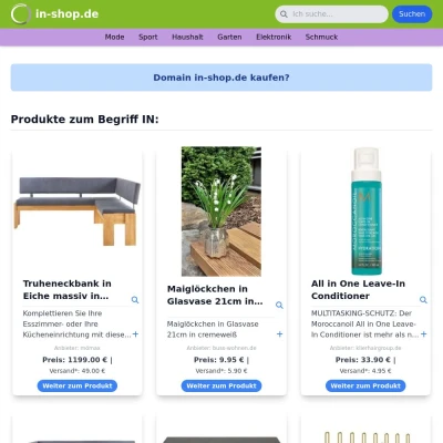 Screenshot in-shop.de