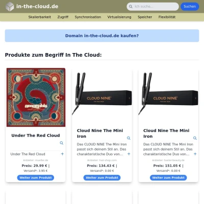 Screenshot in-the-cloud.de