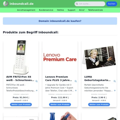 Screenshot inboundcall.de