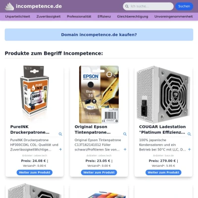 Screenshot incompetence.de