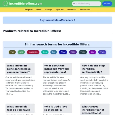 Screenshot incredible-offers.com