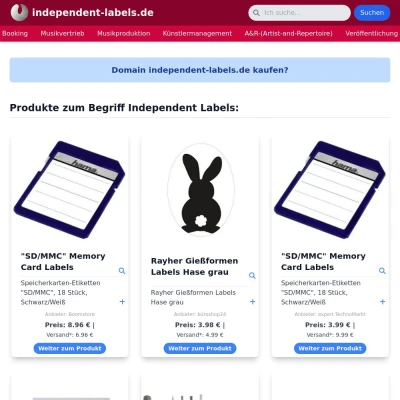 Screenshot independent-labels.de