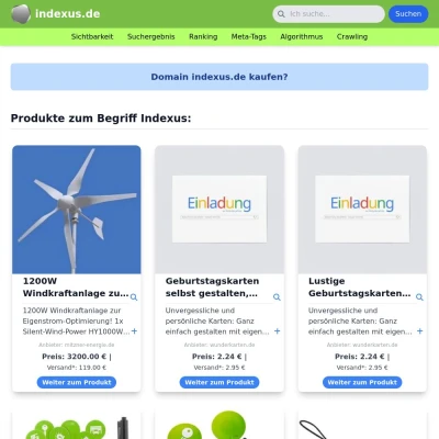 Screenshot indexus.de