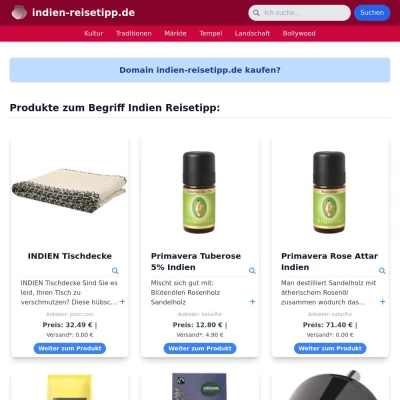 Screenshot indien-reisetipp.de