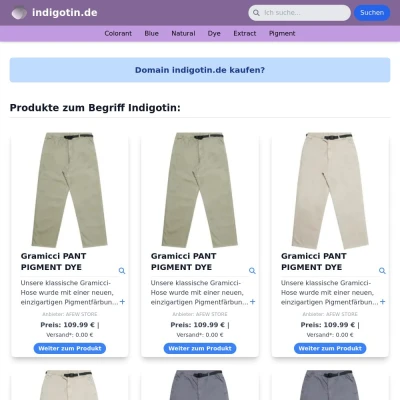 Screenshot indigotin.de