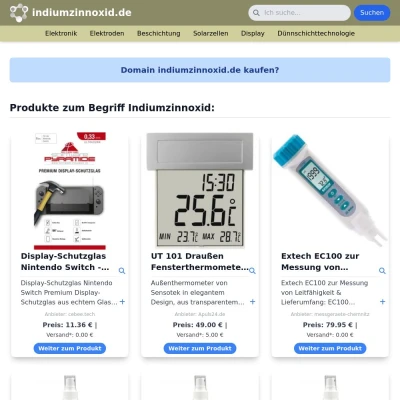 Screenshot indiumzinnoxid.de