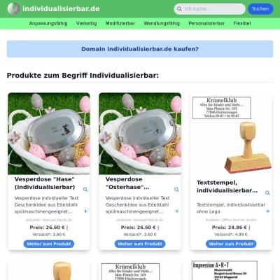 Screenshot individualisierbar.de