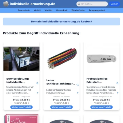 Screenshot individuelle-ernaehrung.de