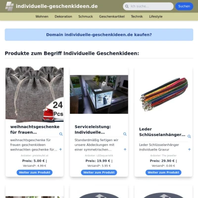 Screenshot individuelle-geschenkideen.de