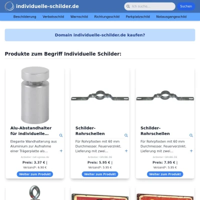 Screenshot individuelle-schilder.de