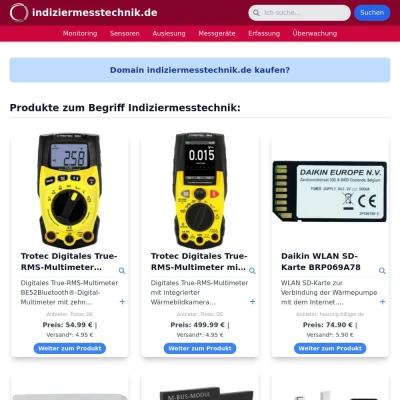 Screenshot indiziermesstechnik.de