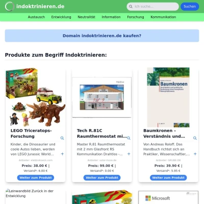 Screenshot indoktrinieren.de