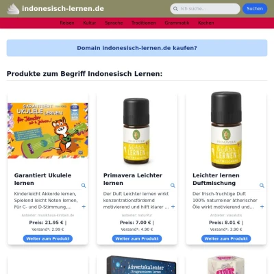 Screenshot indonesisch-lernen.de