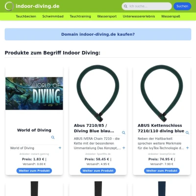 Screenshot indoor-diving.de