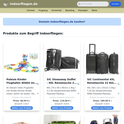 Screenshot indoorfliegen.de