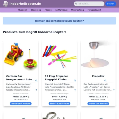 Screenshot indoorhelicopter.de