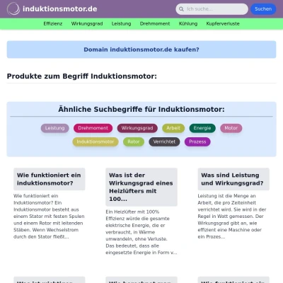 Screenshot induktionsmotor.de