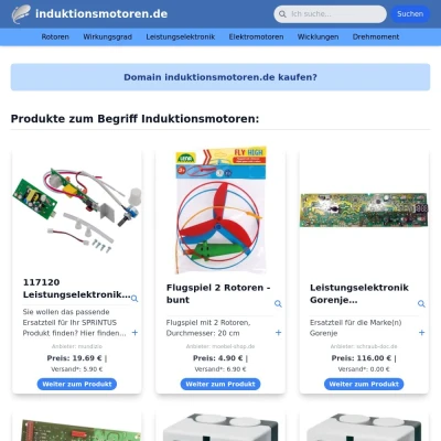 Screenshot induktionsmotoren.de