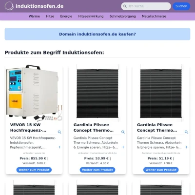 Screenshot induktionsofen.de