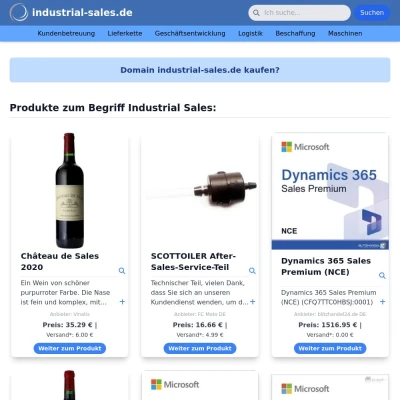 Screenshot industrial-sales.de