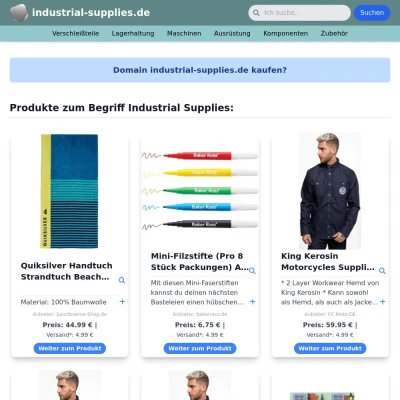 Screenshot industrial-supplies.de