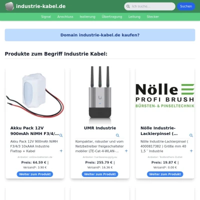 Screenshot industrie-kabel.de