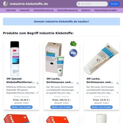 Screenshot industrie-klebstoffe.de