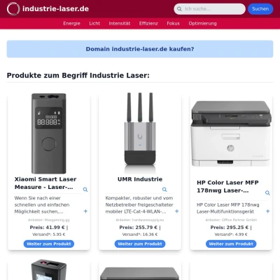 Screenshot industrie-laser.de