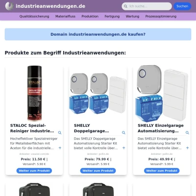 Screenshot industrieanwendungen.de