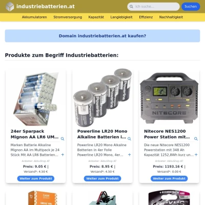 Screenshot industriebatterien.at