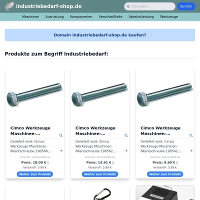 Screenshot industriebedarf-shop.de