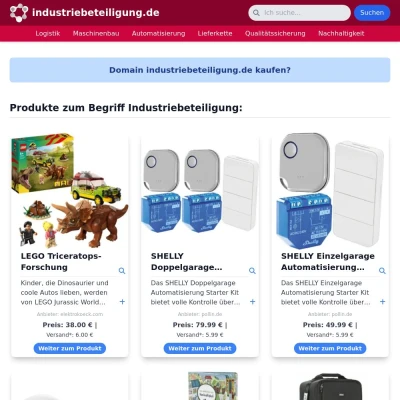 Screenshot industriebeteiligung.de