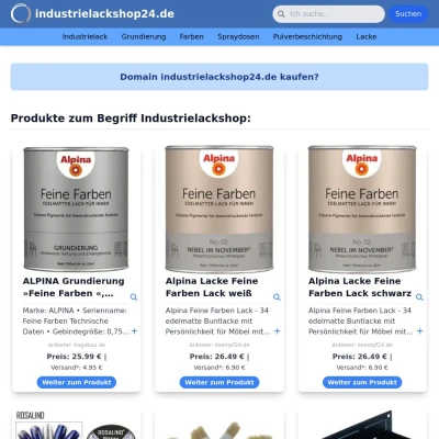 Screenshot industrielackshop24.de