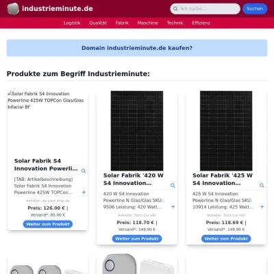 Screenshot industrieminute.de