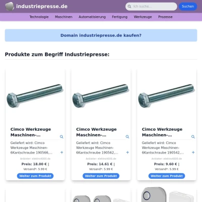 Screenshot industriepresse.de