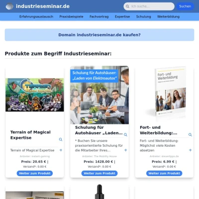 Screenshot industrieseminar.de