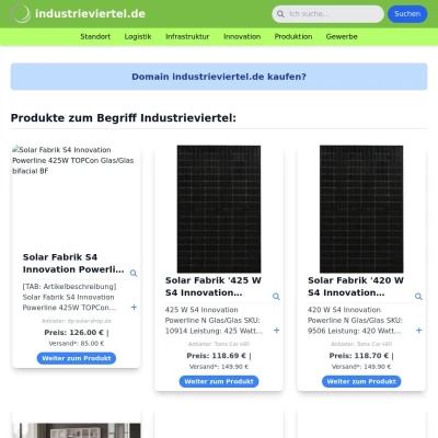 Screenshot industrieviertel.de