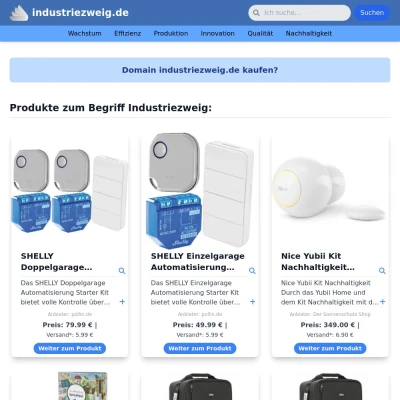 Screenshot industriezweig.de