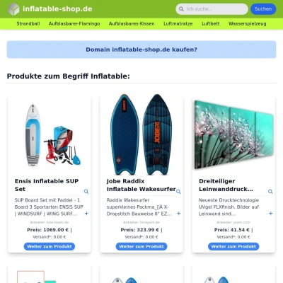 Screenshot inflatable-shop.de