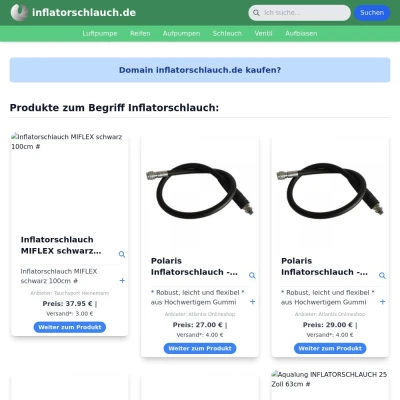 Screenshot inflatorschlauch.de