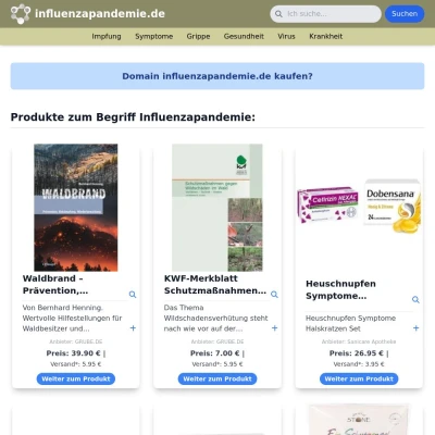 Screenshot influenzapandemie.de