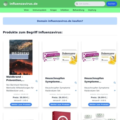 Screenshot influenzavirus.de