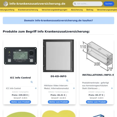 Screenshot info-krankenzusatzversicherung.de