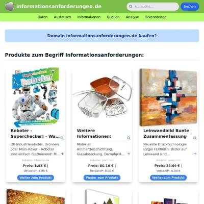 Screenshot informationsanforderungen.de