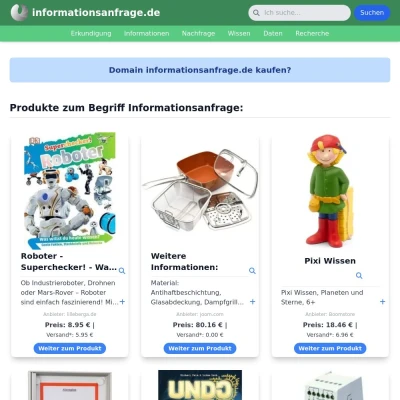 Screenshot informationsanfrage.de