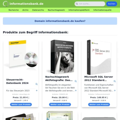 Screenshot informationsbank.de