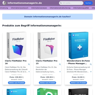 Screenshot informationsmanagerin.de