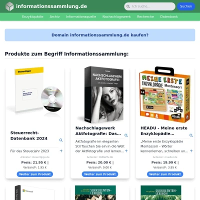 Screenshot informationssammlung.de