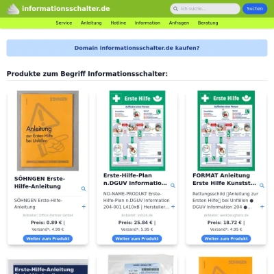 Screenshot informationsschalter.de