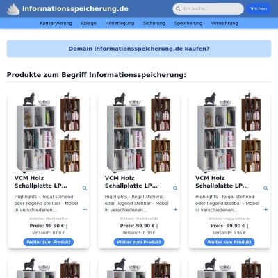 Screenshot informationsspeicherung.de